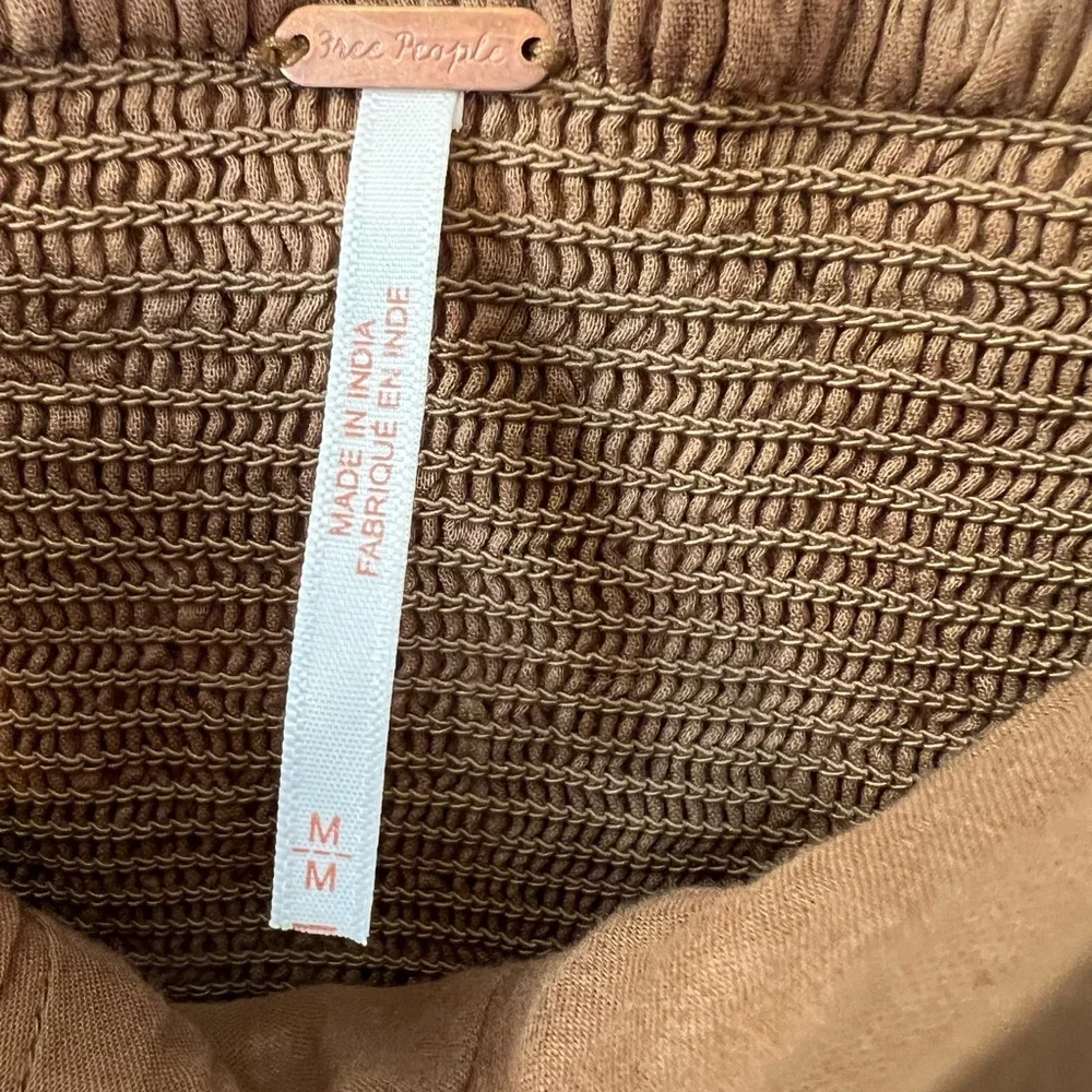 Free People Brown Floral bustier Crop Top sz M - Picture 4 of 10